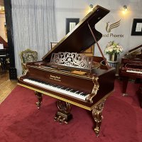 Restored & Rare Grotrian Steinweg 200 Grand Piano Hand Painted & Satin Mahogany