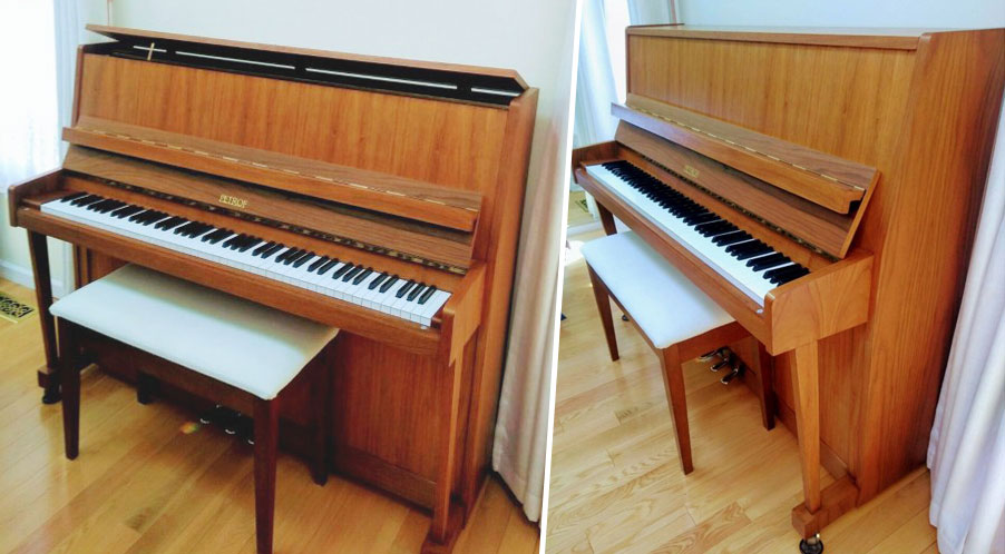 The whole instrument with open and closed lid - how to sell a used piano