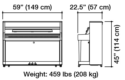 Kawai K200 wymiary