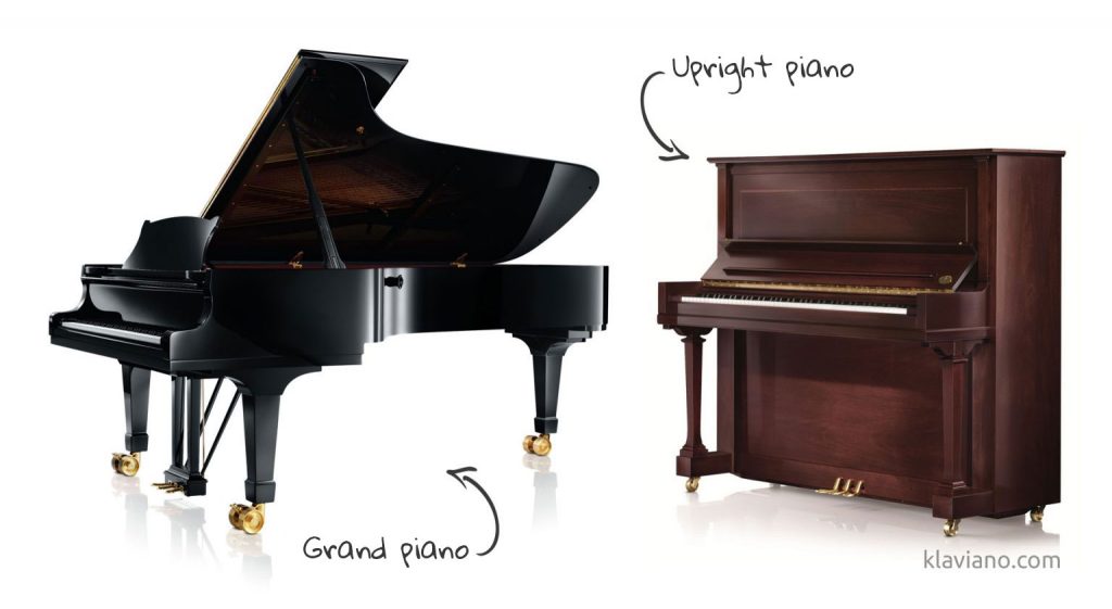 Grand piano and upright piano