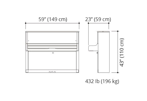 Kawai K15 dimensions